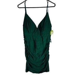 Windsor Women's Ruched Bodycon Dress Hunter Green Size L Party Cocktail